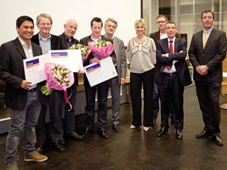 vlnr. de prijswinnaars Jorge Oosthoek, Karel Hennekes, Cees van Wensen, Dion Ket